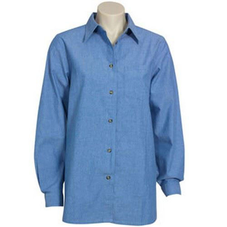 Picture of Ladies Long Sleeve Chambray Shirt