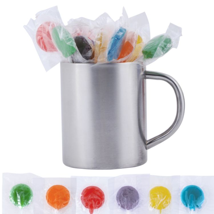 Picture of Assorted Colour Lollipops in Java Mug