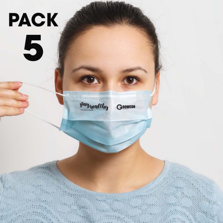 Picture of 5 Pack - Disposable Face Masks 