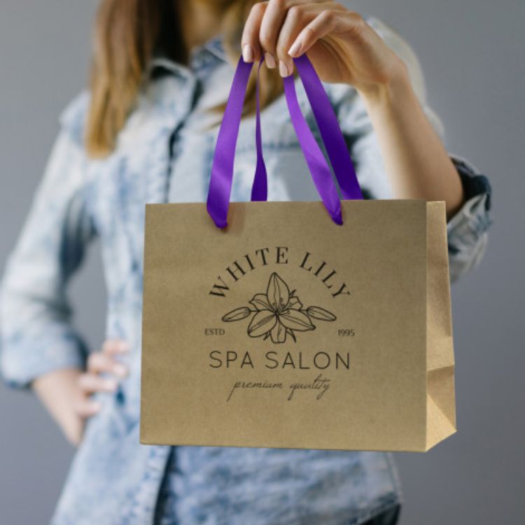Picture of Medium Ribbon Handle Paper Bag