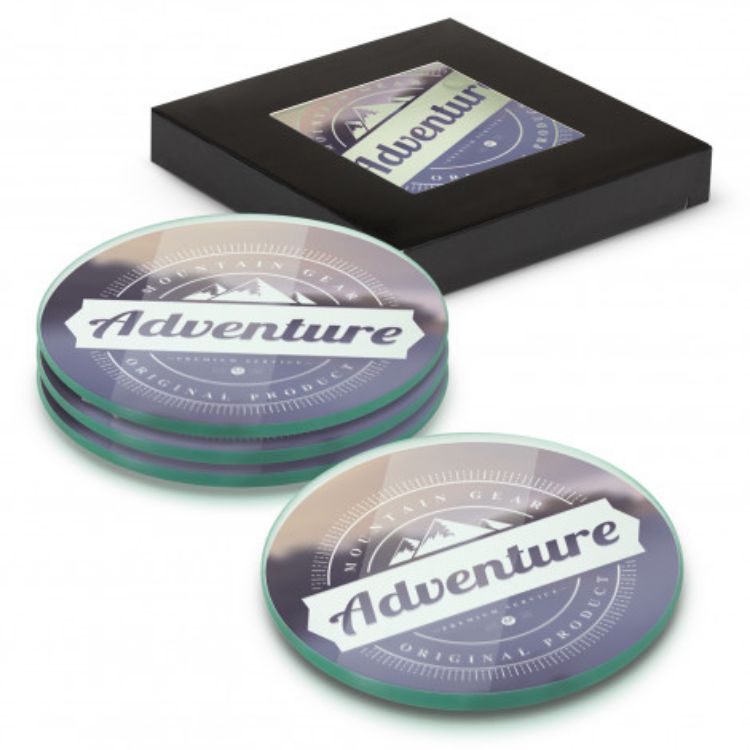Picture of Venice Glass Coaster Set of 4 Round - Full Colour
