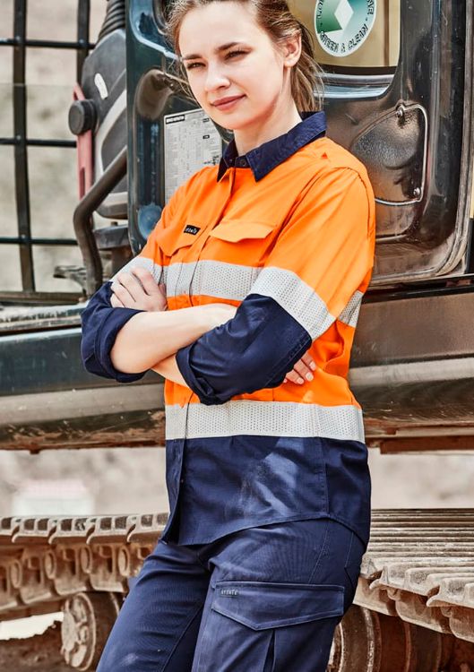Picture of Womens Rugged Cooling Hi Vis Taped Long Sleeve Shirt