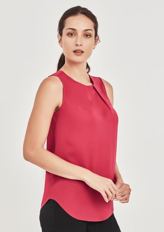 Picture of Womens Estelle Sleeveless Pleat Detail Blouse