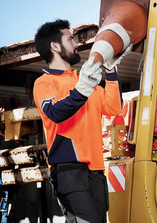 Picture of Mens Hi Vis Squad Long Sleeve Polo