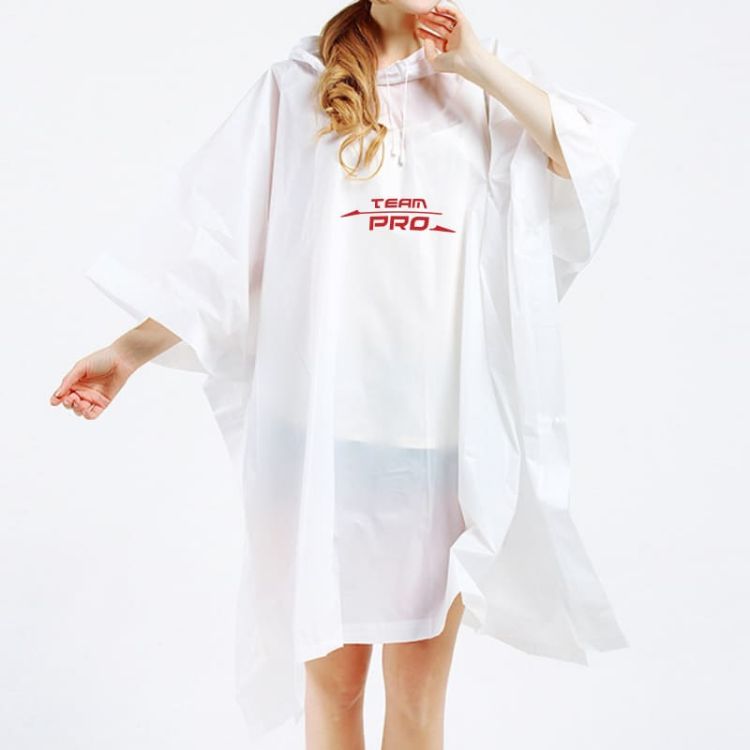 Picture of Reusable Adult PEVA Screen Print Rain Poncho
