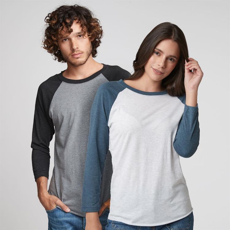 Picture of Unisex Tri-Blend 3/4 Raglan