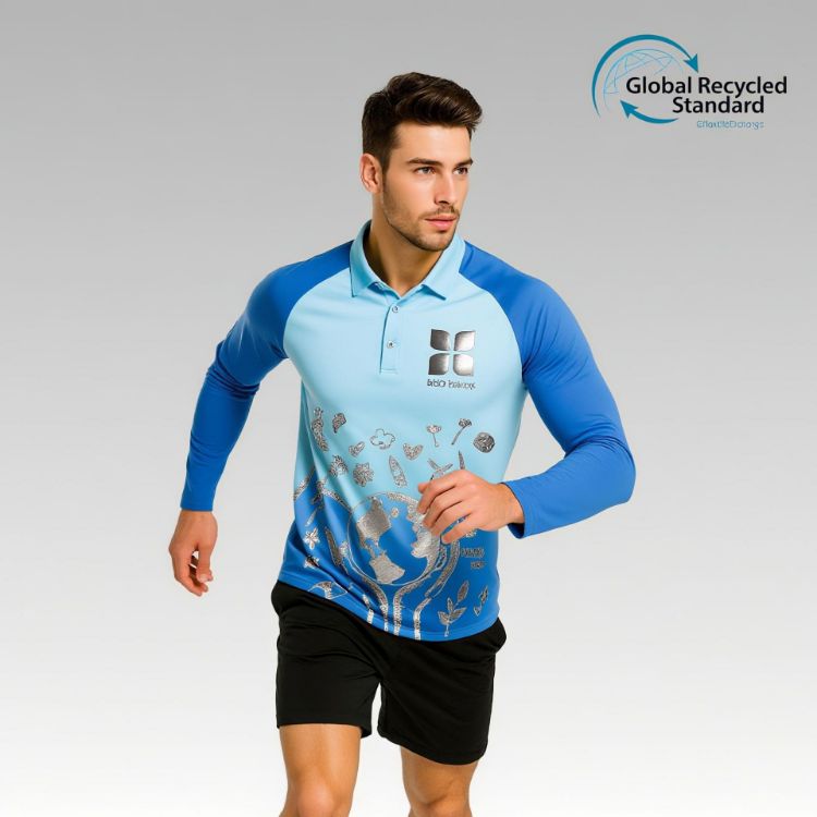 Picture of Unisex Adults RPET Milk Silk Sublimated Raglan Long Sleeves POLO
