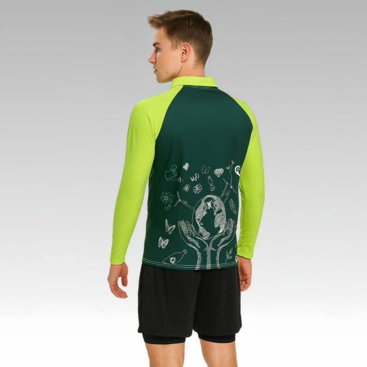 Picture of Unisex Adults RPET Micro Mesh Sublimated Raglan Long Sleeves POLO