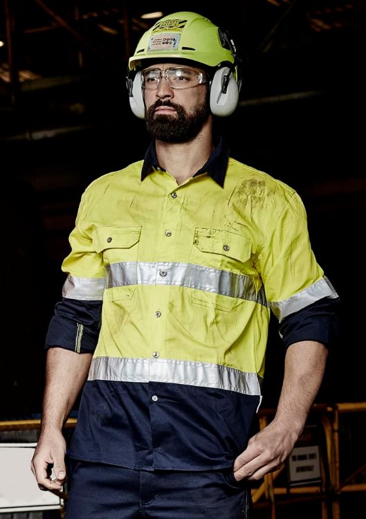 Picture of Mens Industrial Long Sleeve Shirt - Hoop Taped